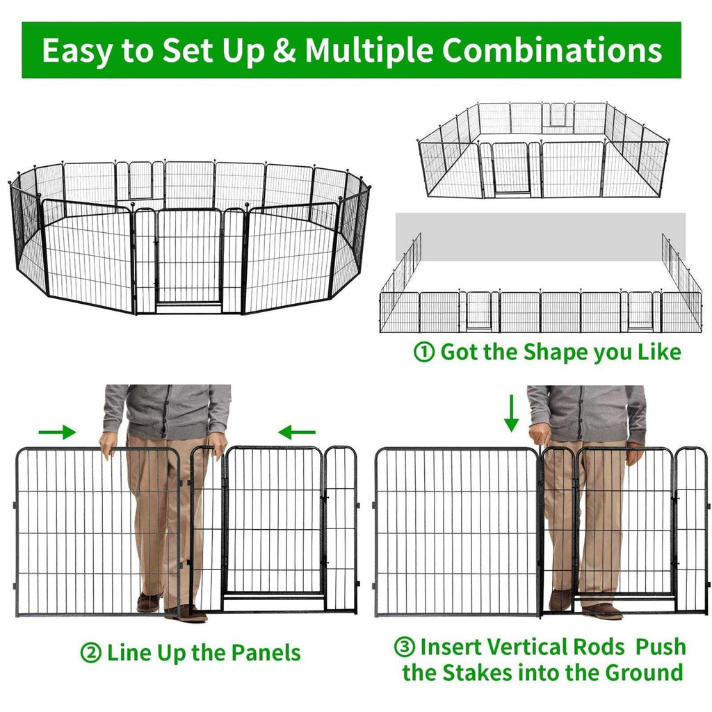 Heavy Duty Anti-Rust Dog Playpen with Doors R323