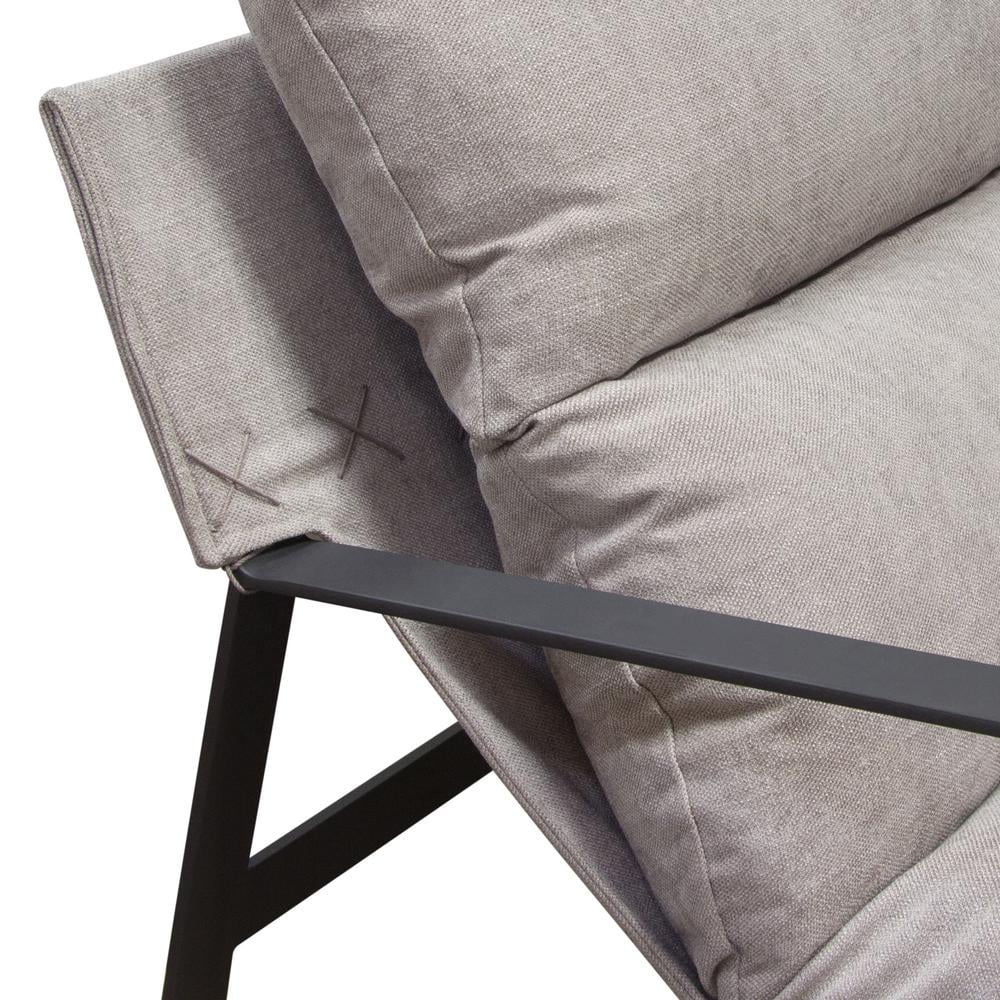 Grey Fabric Accent Chair with Black Metal Frame A424067
