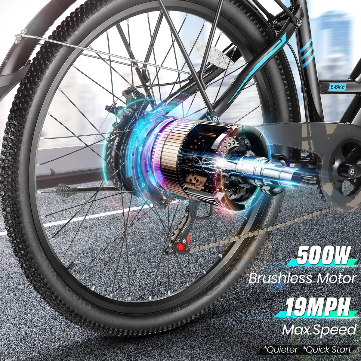 500W 26'' Electric Bike 48V 7 Speed N314