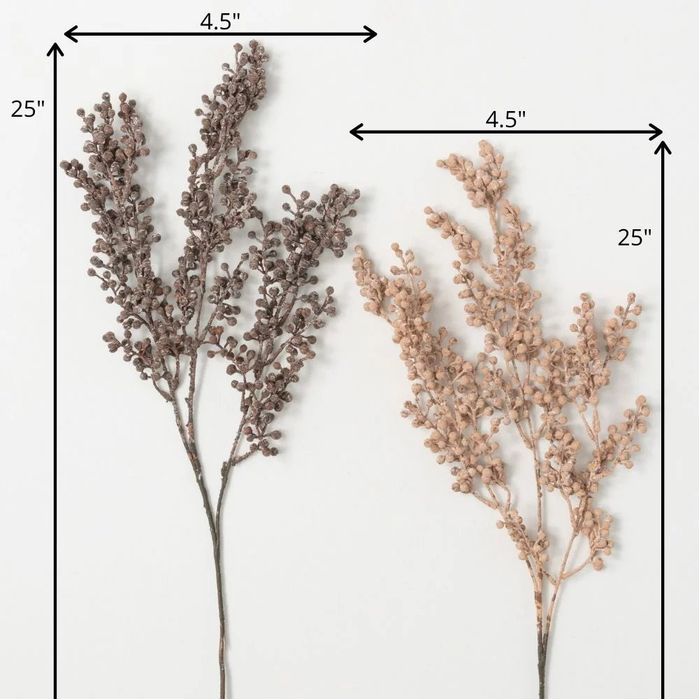 Artificial Dried Blush Berry Stem Set of 2 M81378