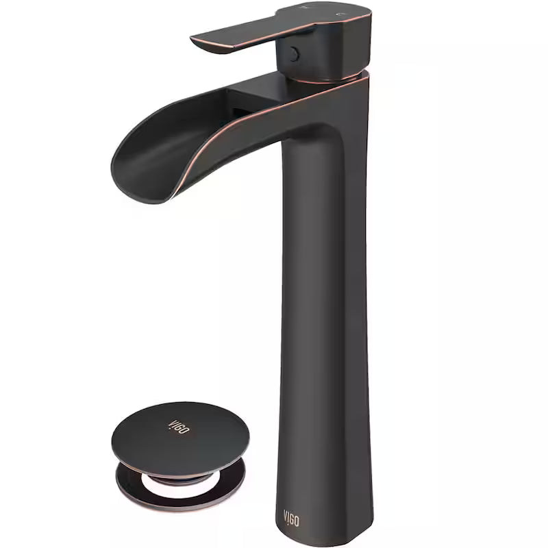 Single Handle Bathroom Vessel Faucet Set with Pop-Up Drain in Antique Rubbed Bronze P563357
