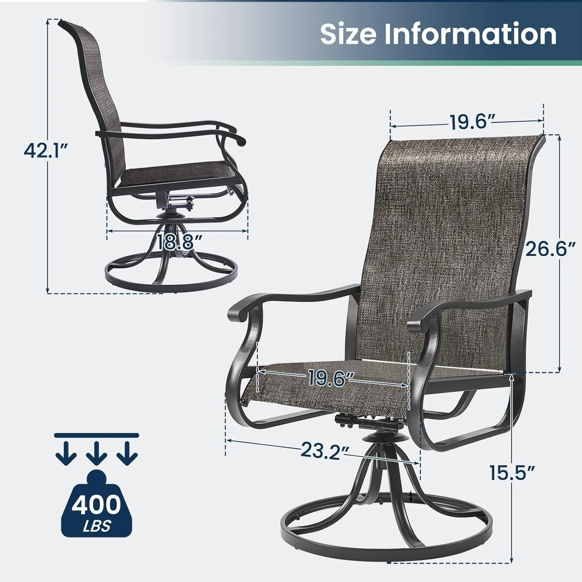 Set of 2 Swivel Outdoor Dining Chairs S331952