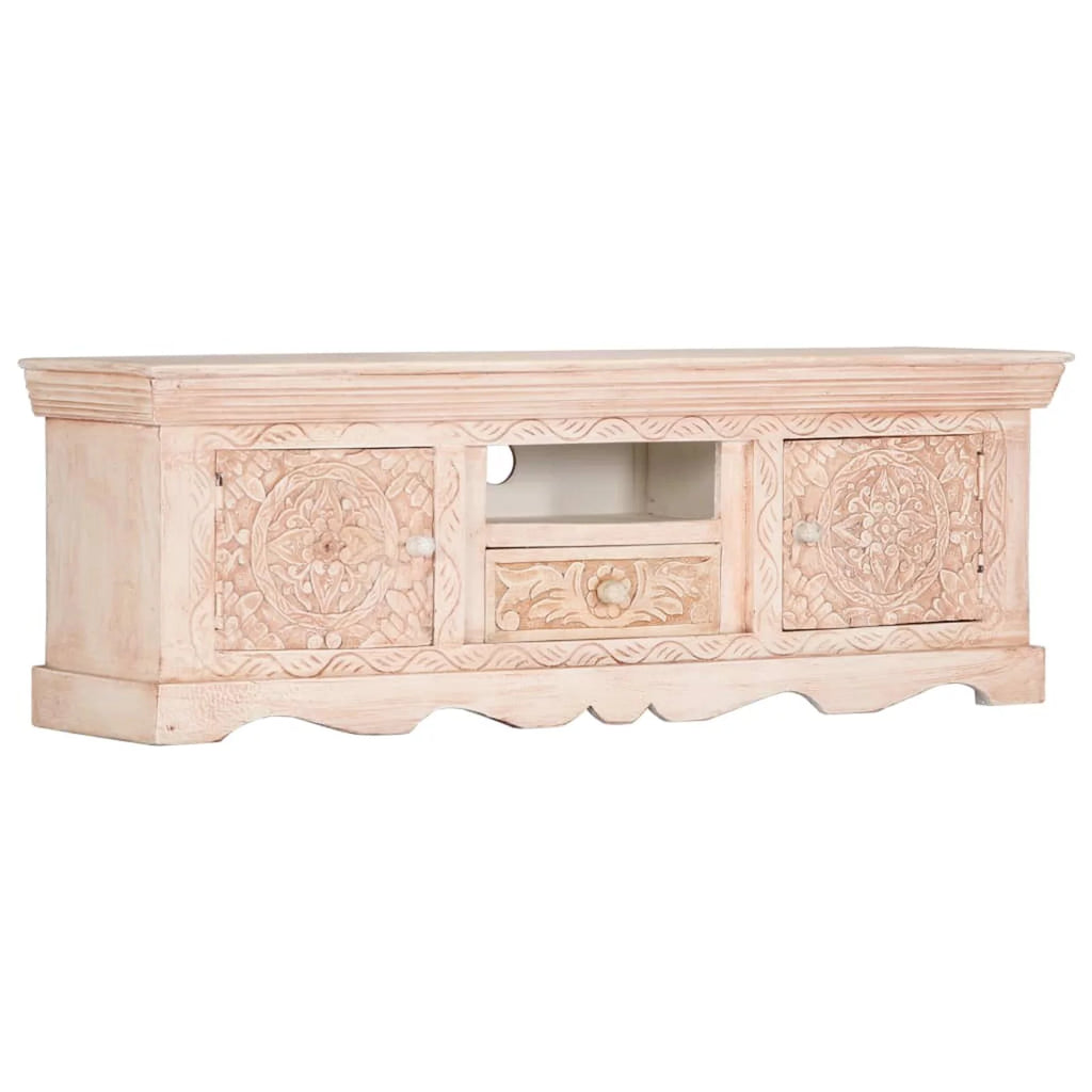 Mango Wood TV Cabinet with Storage Drawer and 2 Doors A4495