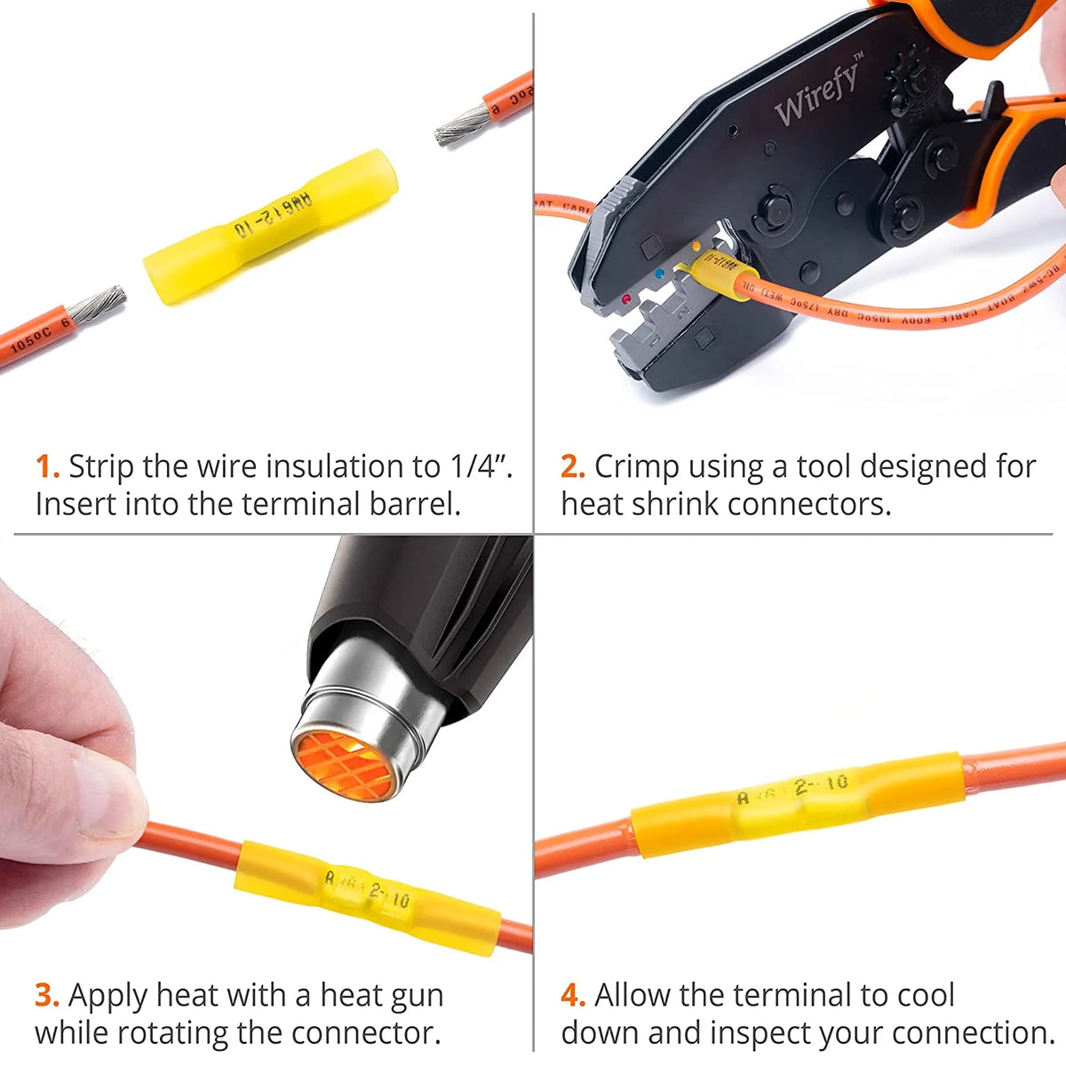 180 PCS Heat Shrink Butt Connectors Kit D38095