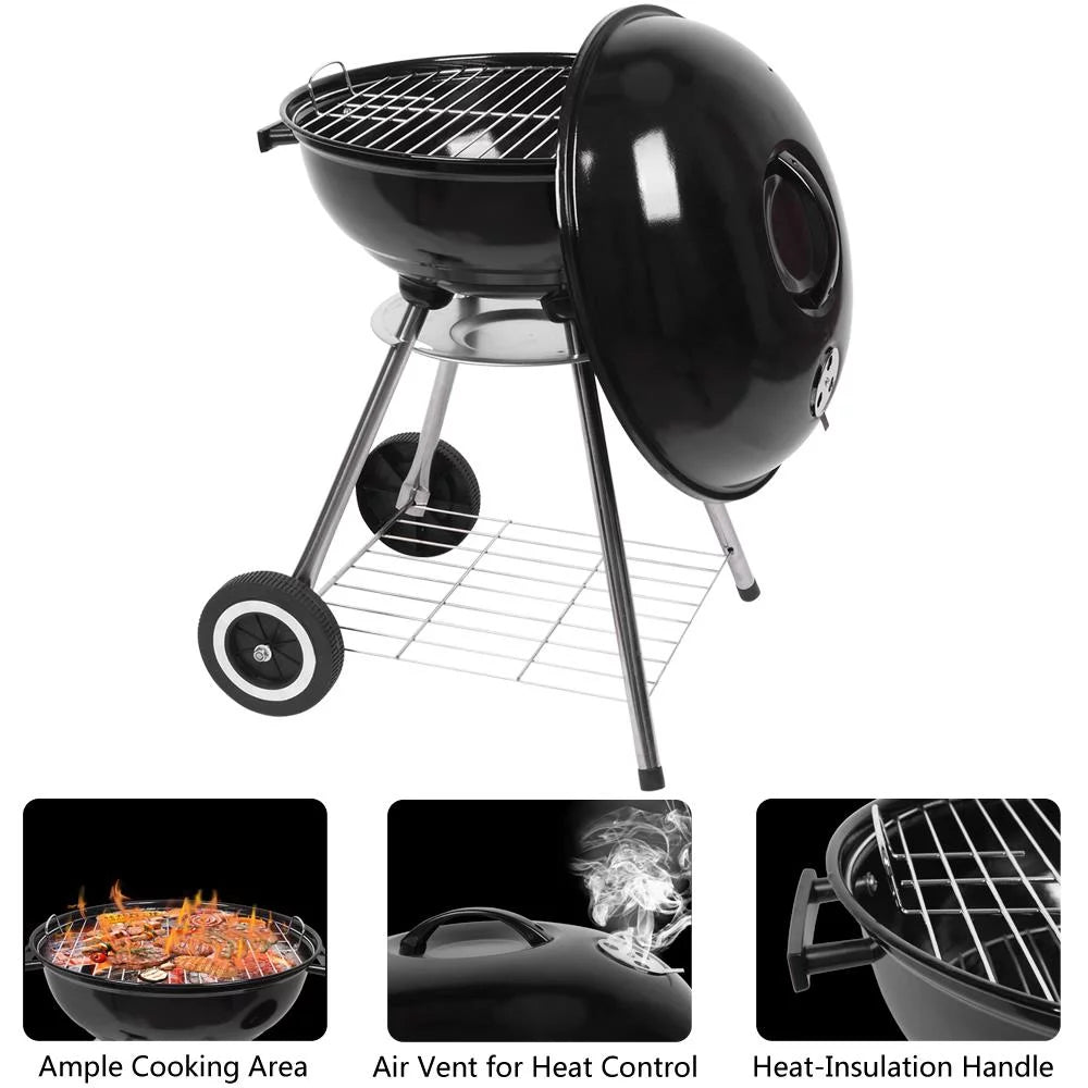 18" Portable Charcoal Grill with Wheels F799133