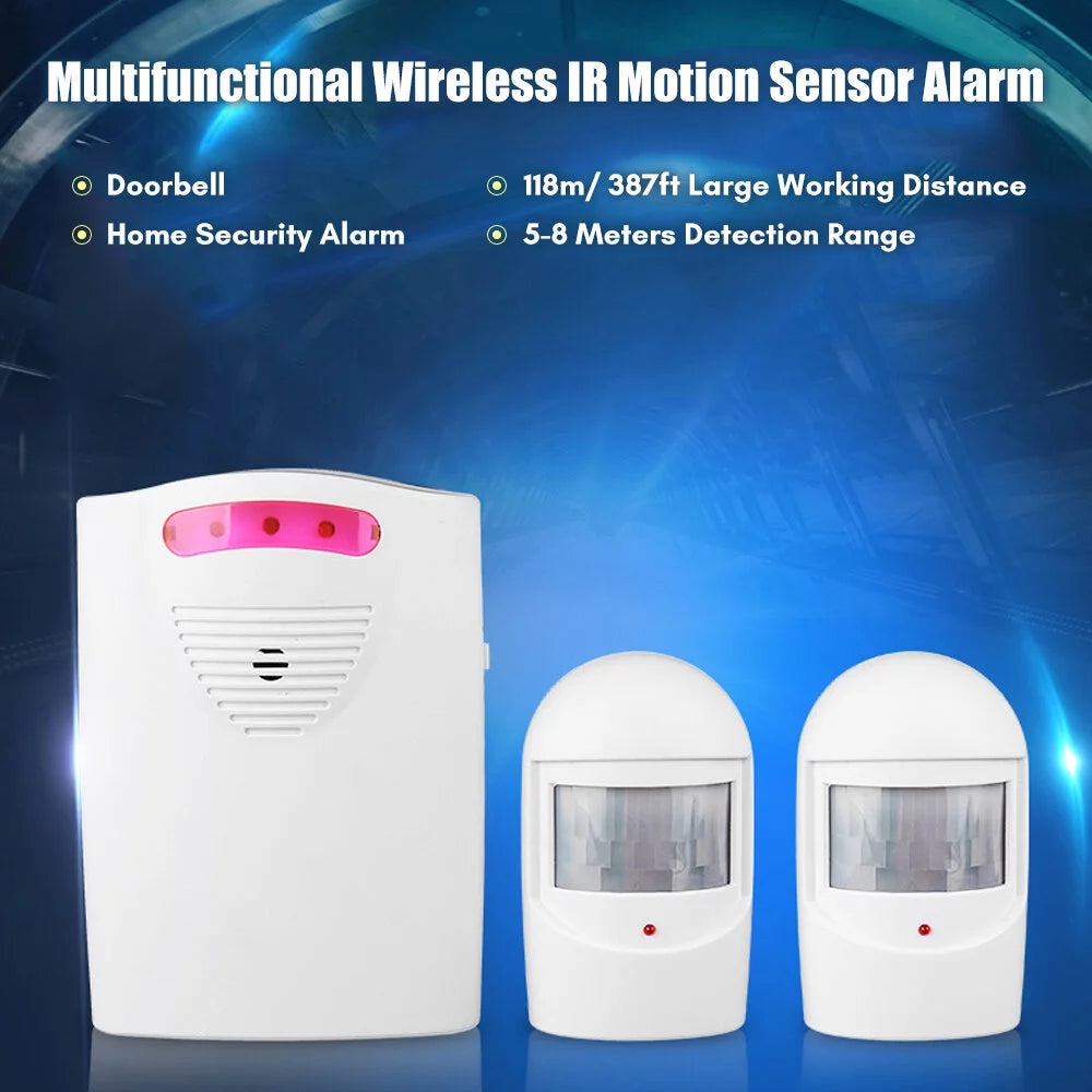 Wireless Driveway Alarm with IR Motion Sensor, 1 Receiver & 2 Transmitters L4572