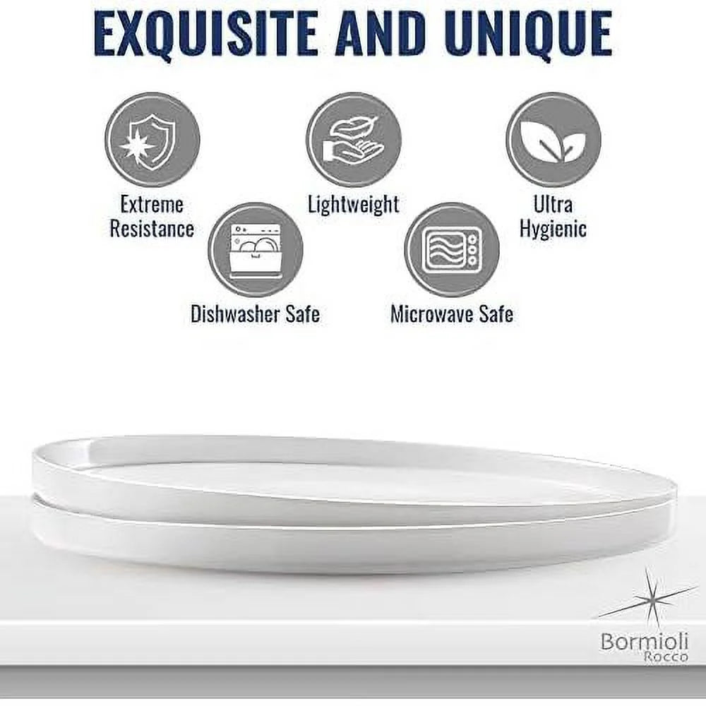 Set Of 6 Tempered Opal Glass Dinner Plates X335