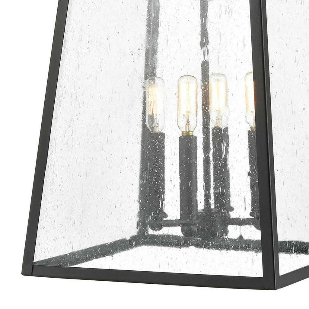 4-Light Charcoal Sconce with Seedy Glass I3353
