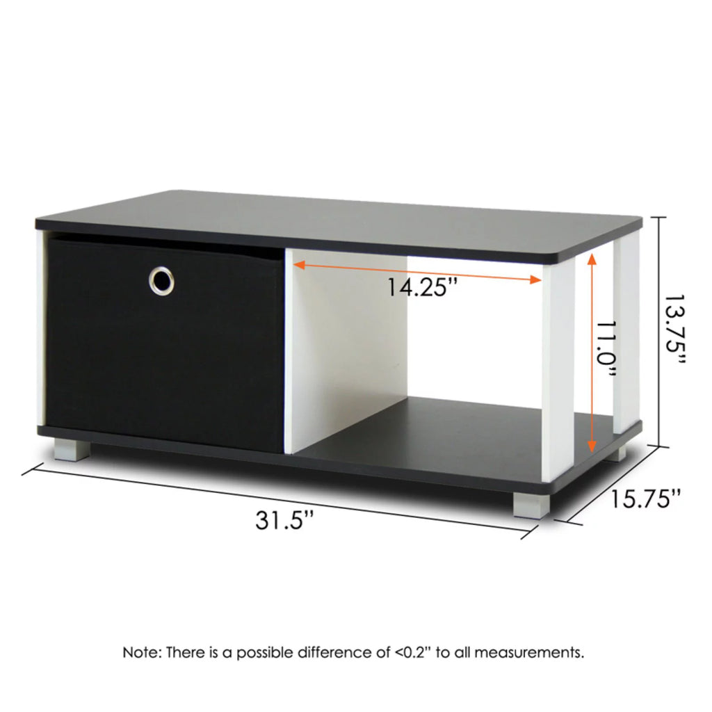 Black Coffee Table with Bin Drawer H91606