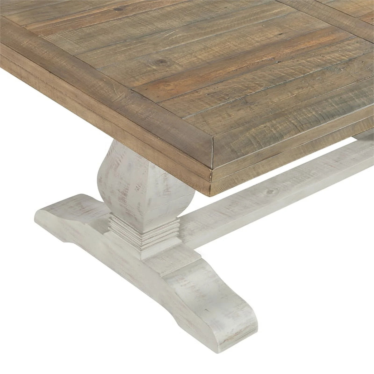 White 2-Piece Solid Wood Coffee Table & End Table Set Y6916