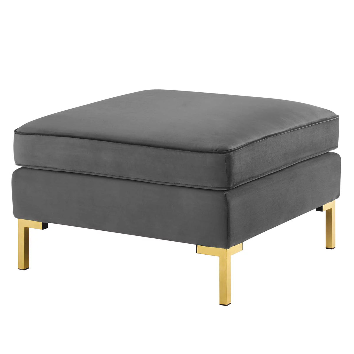 Grey Velvet Accent Chair Ottoman R25072