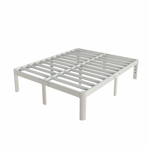 White Queen Size 12 Inch Metal Bed Frame V855