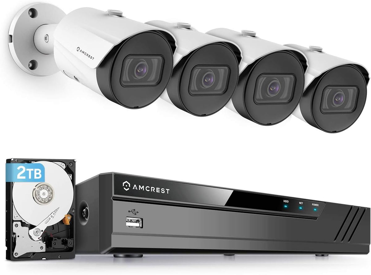 5MP Security Camera System with 8CH PoE NVR and 4 Weatherproof Bullet Cameras W846