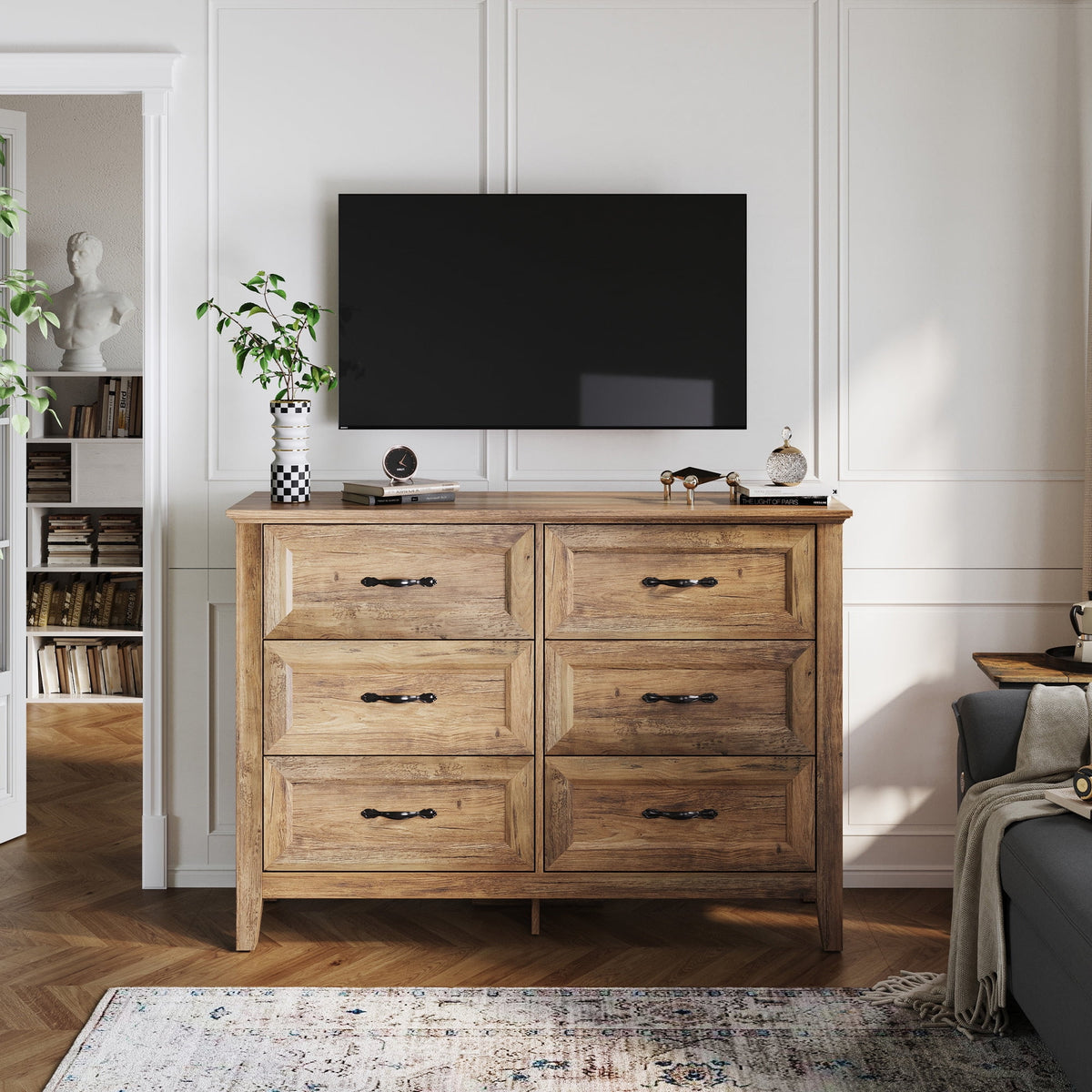 6 Drawer Rustic Oak Dresser U491
