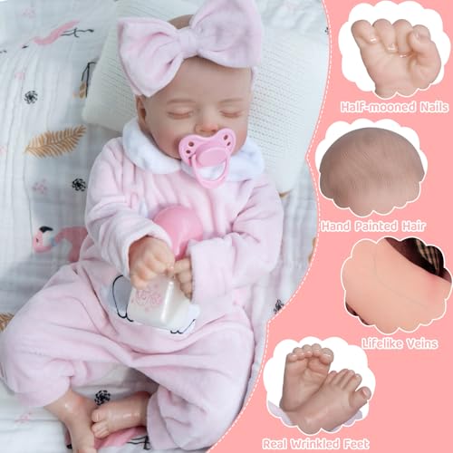 18-Inch Lifelike Reborn Baby Dolls with Feeding Set S4666