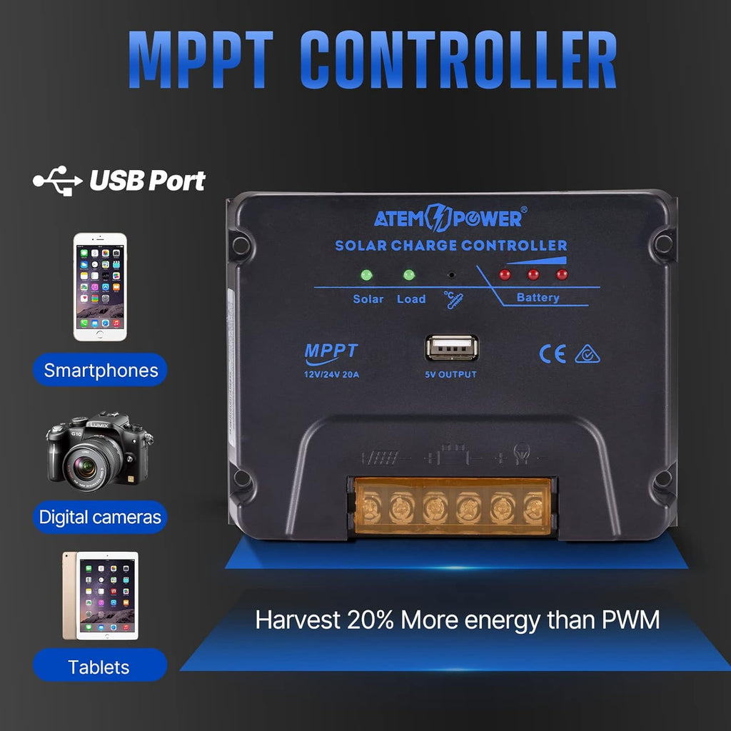 200W Monocrystalline Portable Foldable Solar Panel with 20A MPPT Controller V65315