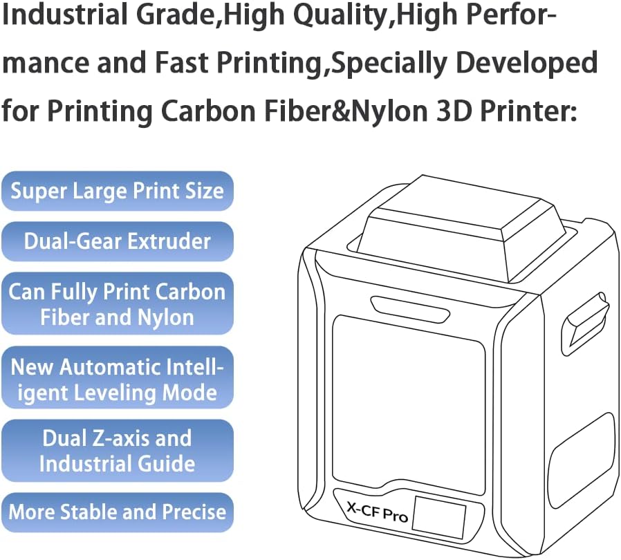 Industrial Grade 3D Printer, Automatic Leveling, 11.8x9.8x11.8 Inch O4752