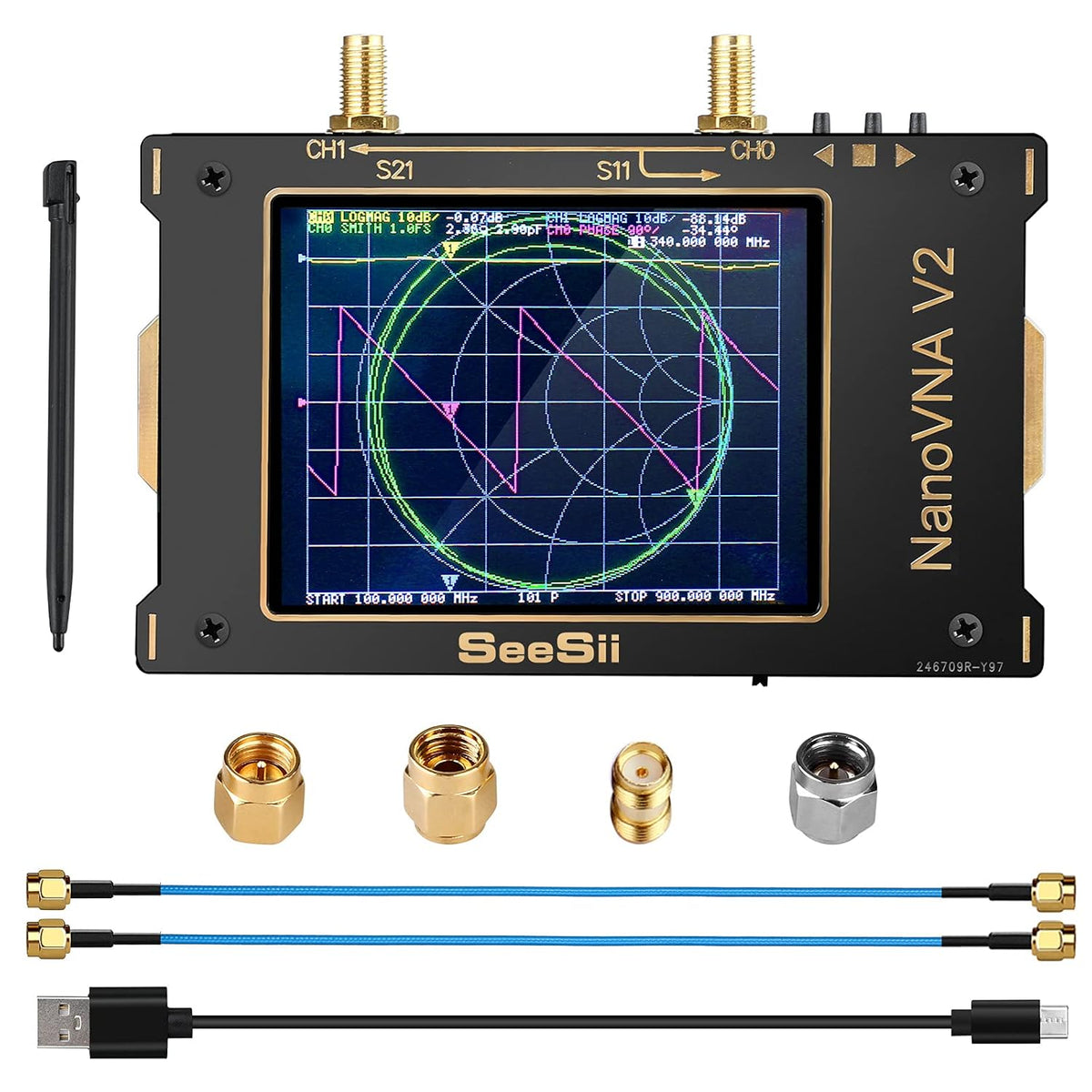 Vector Network Analyzer 10KHz~3GHz HF VHF UHF Antenna Analyzer 3.2 inch Touchscreen with Case K3274