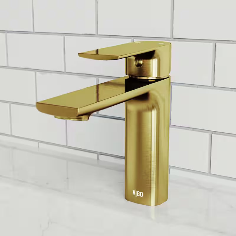 Single Handle Single-Hole Bathroom Faucet Matte Brushed Gold M132112