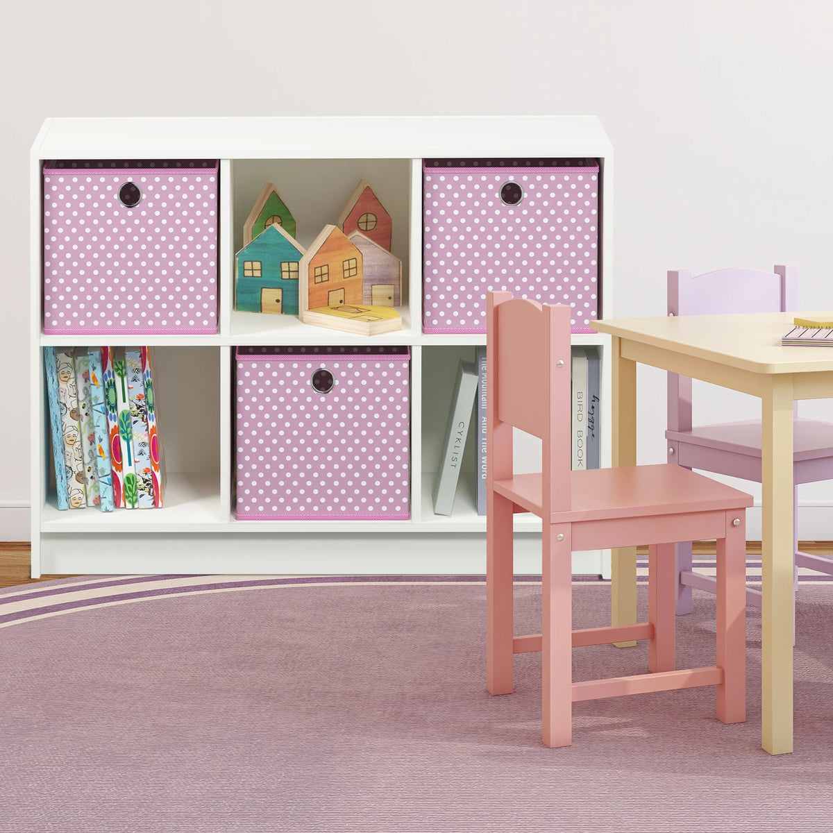 6 Cube Storage Organizer Bookcase with Bins M5448