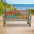 Quilted Coastal Fish Loveseat Rustic Bench P820
