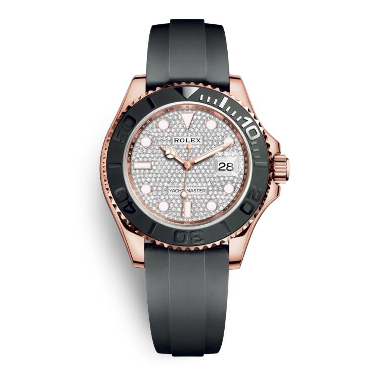 Golden Diamond Dial Rubber Strap 40mm B687