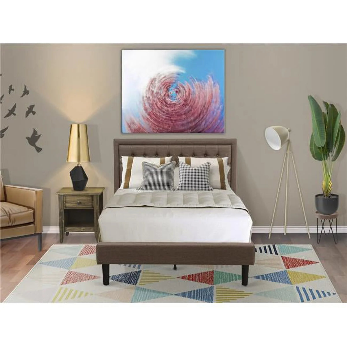2 Piece Black Bedroom Set N2833