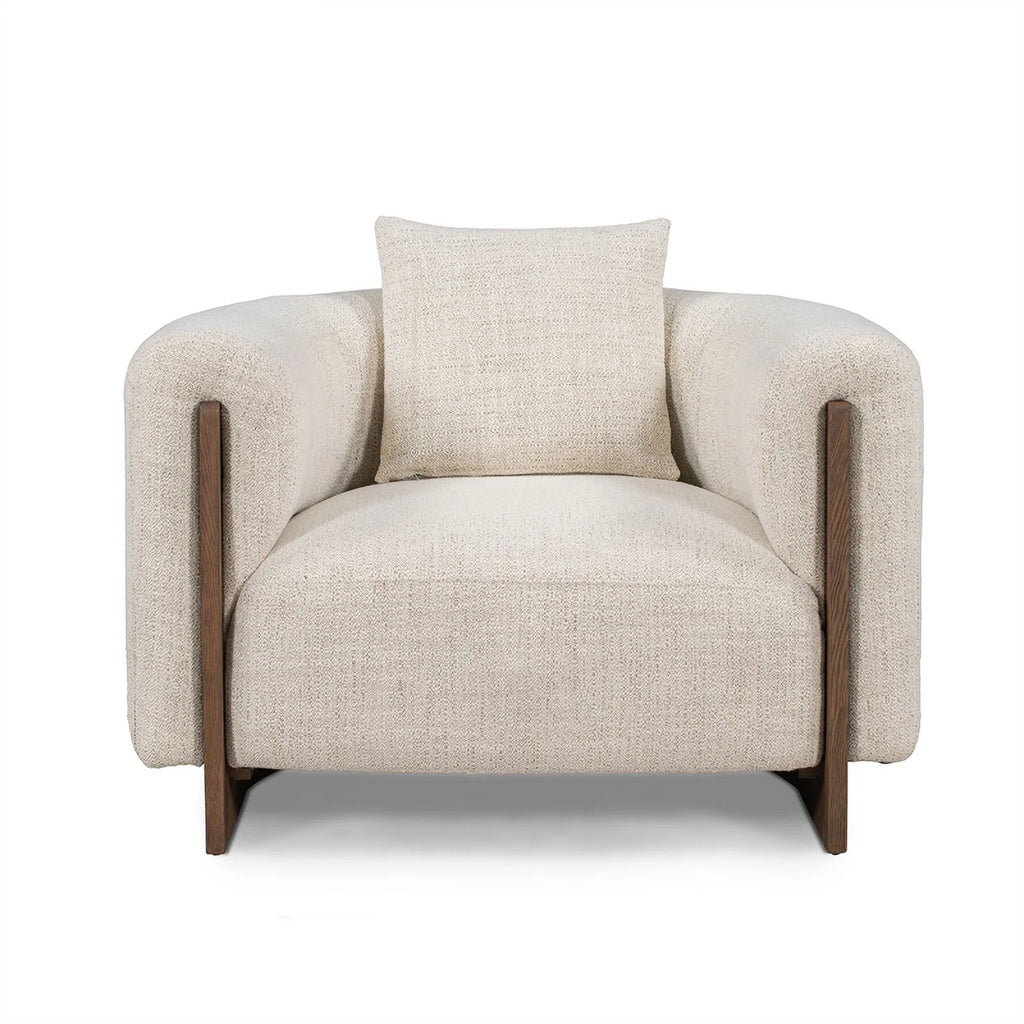 Cream Fabric Accent Chair F6078
