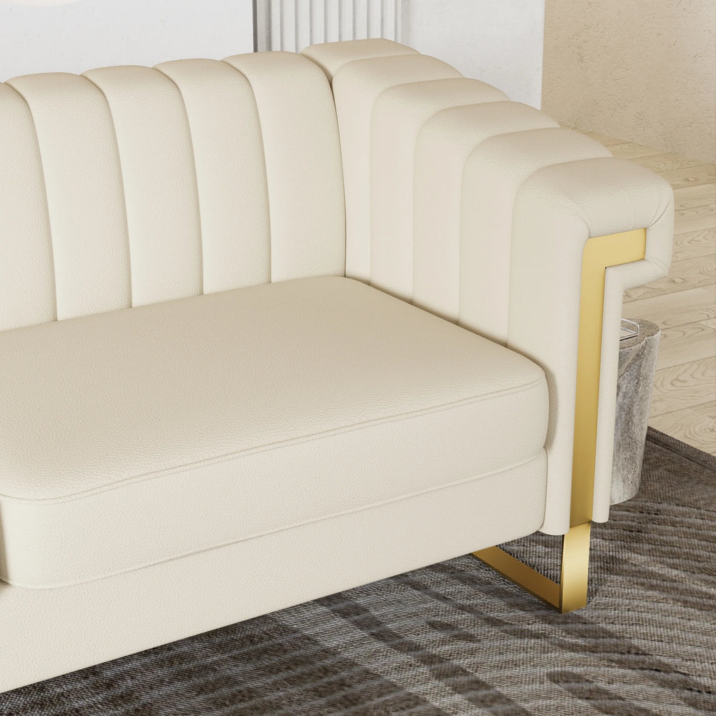 3 Seater Faux Leather Sofa with Removable Cushions R98010