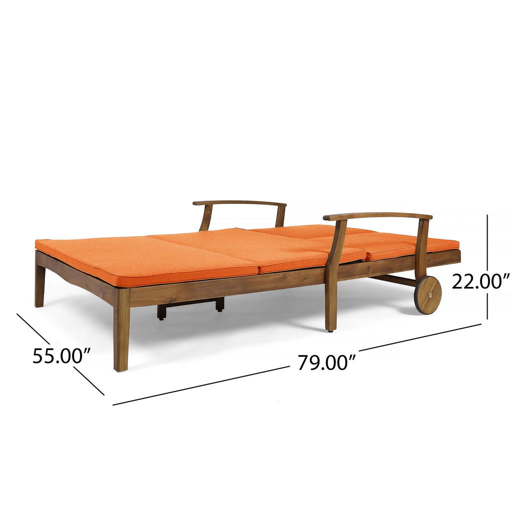 Double Chaise Lounge with Orange Cushions L402