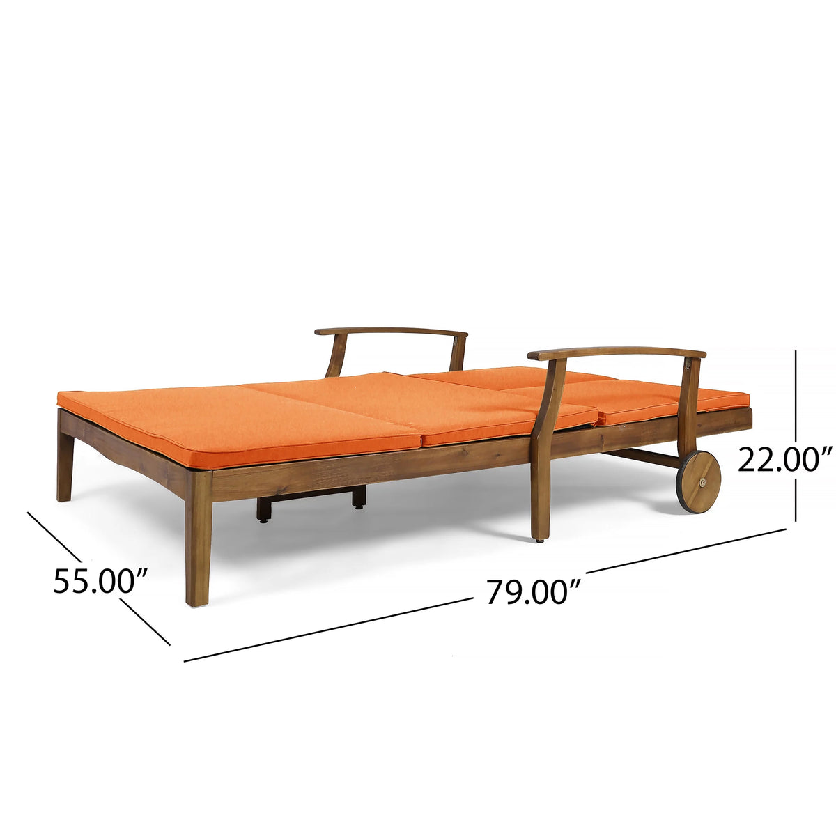 Double Chaise Lounge with Orange Cushions L402