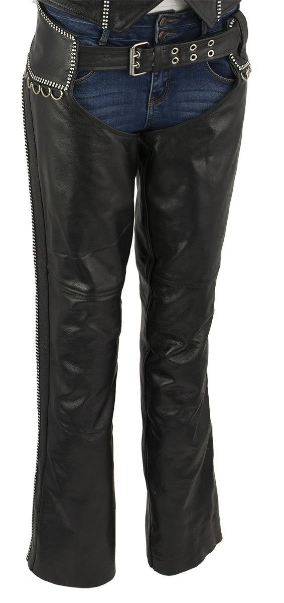 Black Classic Leather Chaps Large Z283775