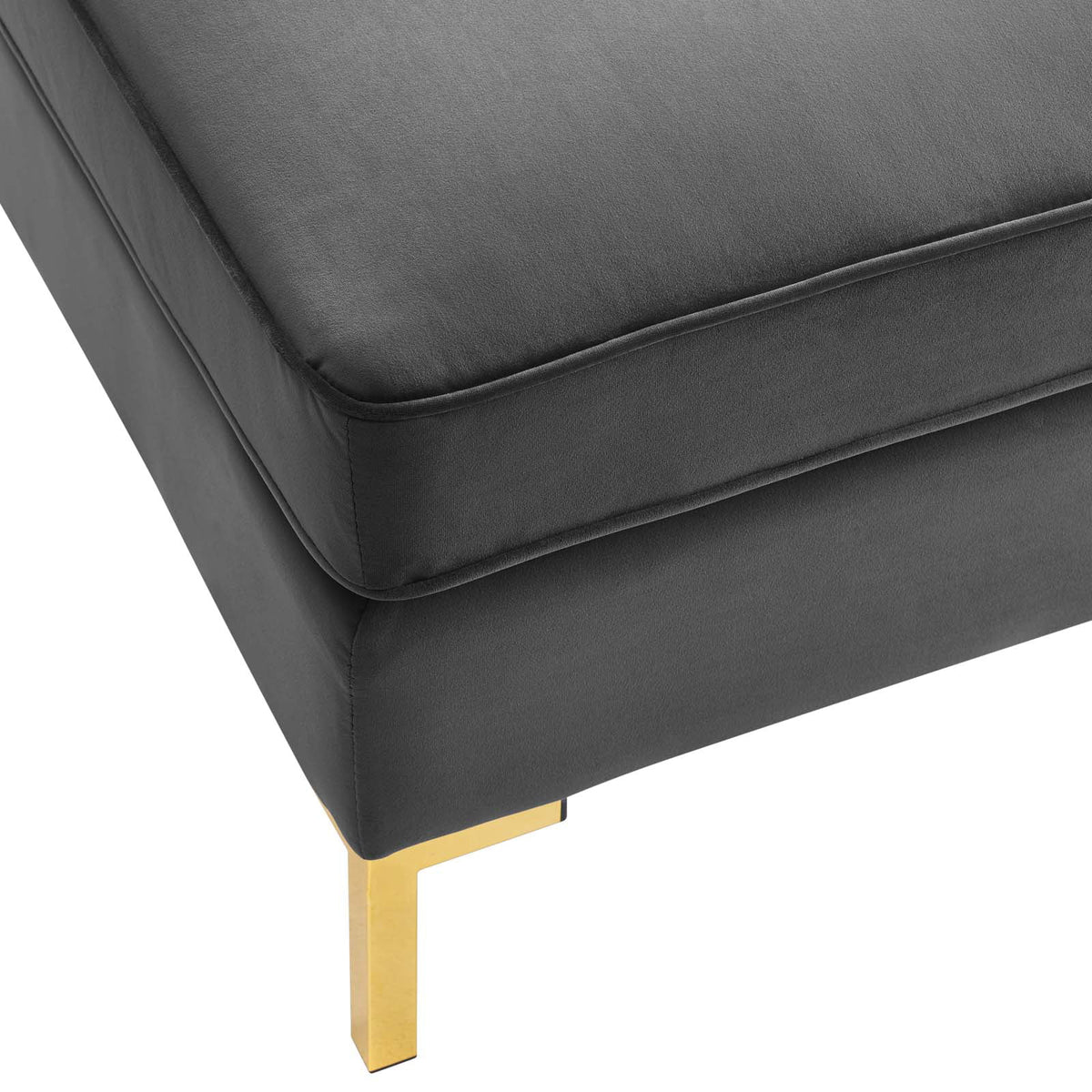 Grey Velvet Accent Chair Ottoman R25072