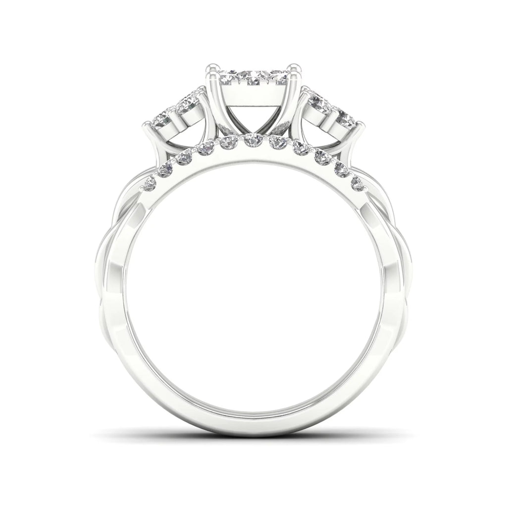 Diamond 10K White Gold Bridal Ring Set J8634