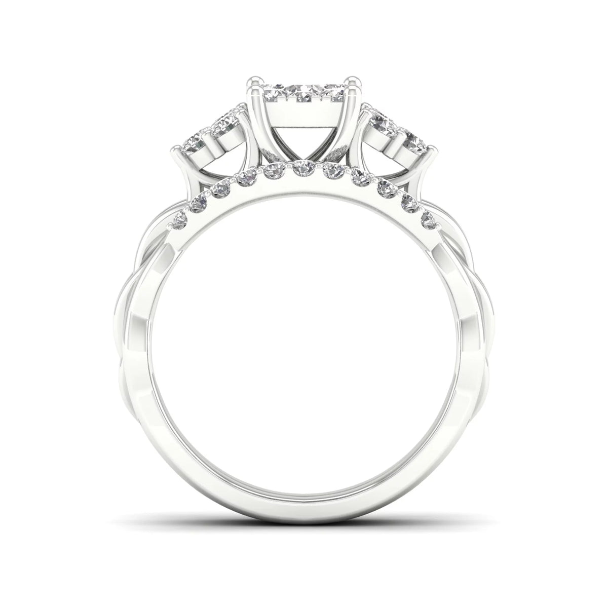 Diamond 10K White Gold Bridal Ring Set J8634