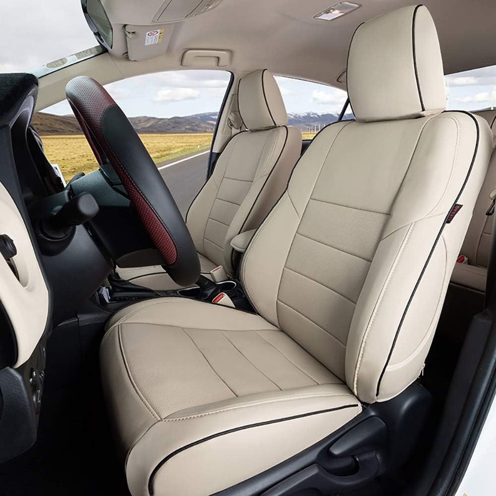 Custom Fit Full Set Car Seat Covers Leatherette Beige H97040
