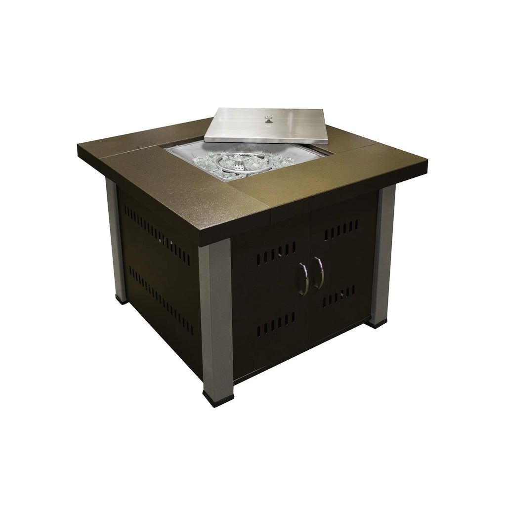 Propane Fire Pit Hammered Bronze and Stainless Steel Finish Q311669