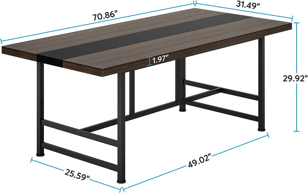 70 Inch Dark Grey Wood Dining Table N3176