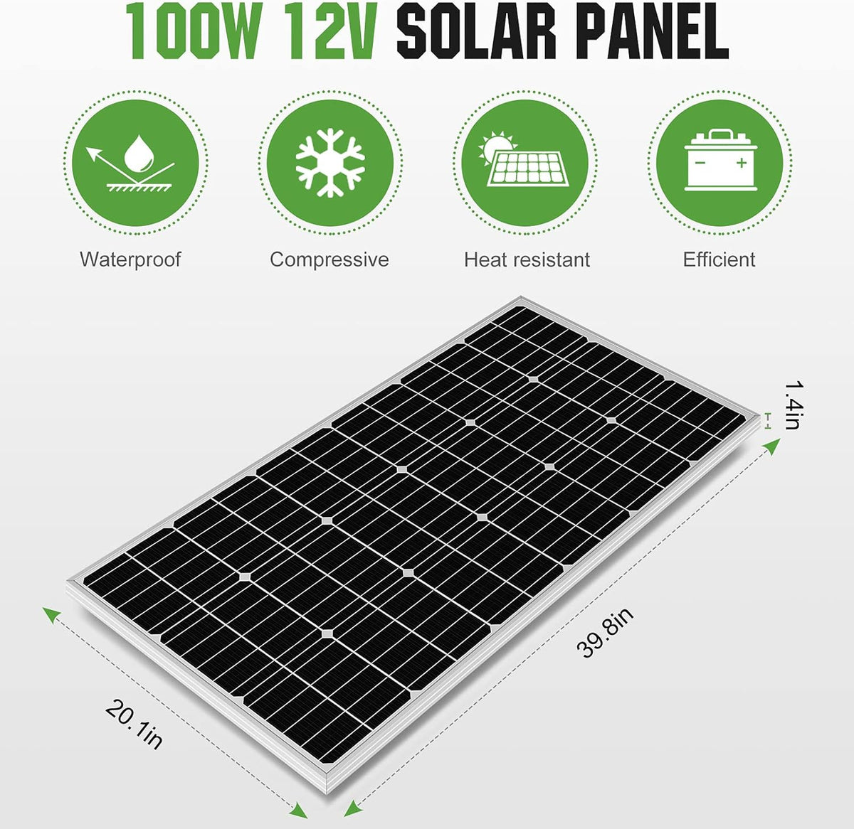 400W 24V Solar Panel Kit with 100W Panel, 50AH Lithium Battery and 1500W Inverter V5309