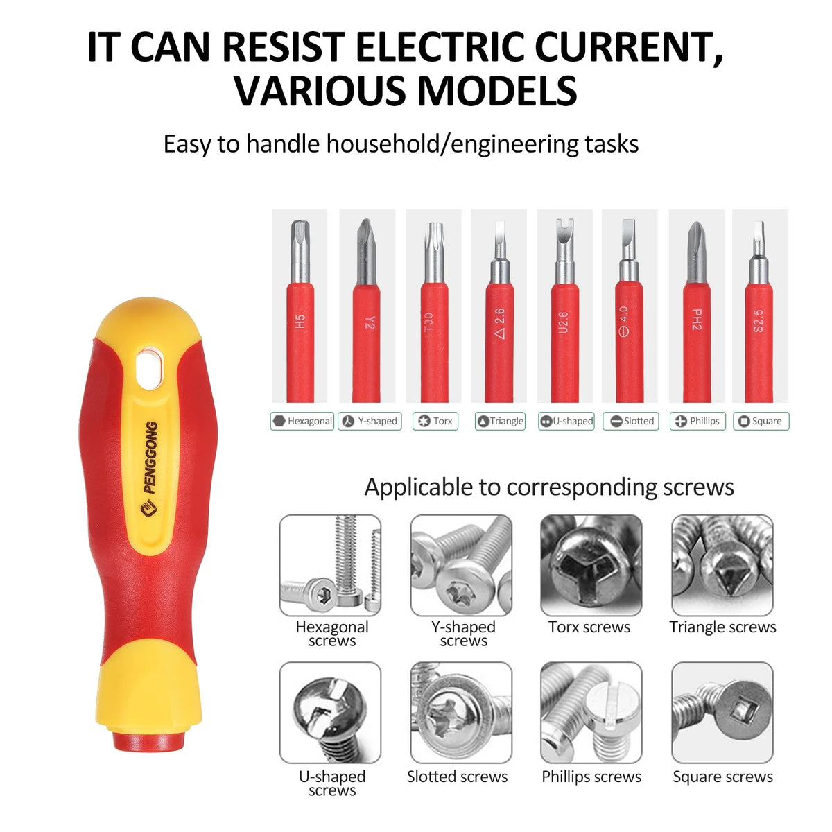 12 Pcs Screwdriver and Test Pencil Set Non-Slip Handle R463402