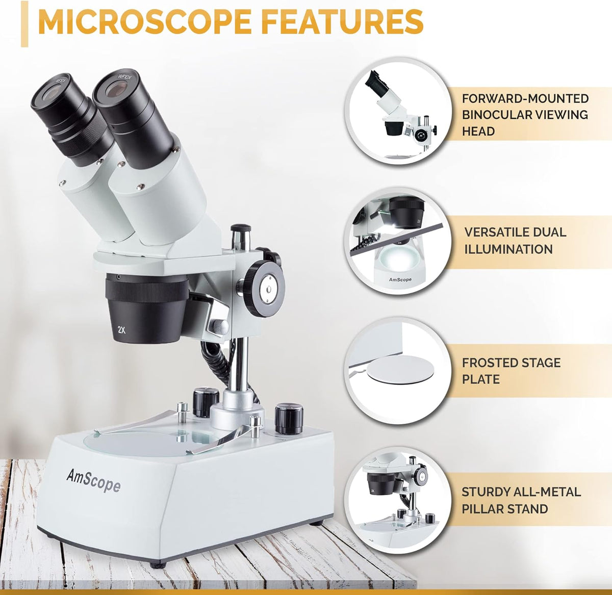 Binocular Stereo Microscope, WF10x Eyepieces, 20X and 40X Magnification T37545