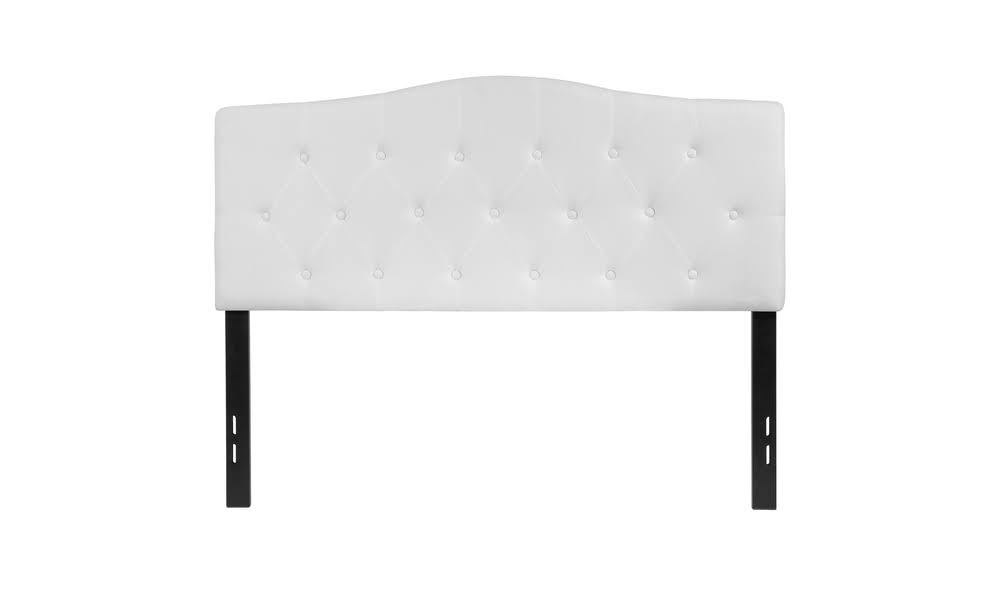 White Tufted Upholstered Full Headboard T481