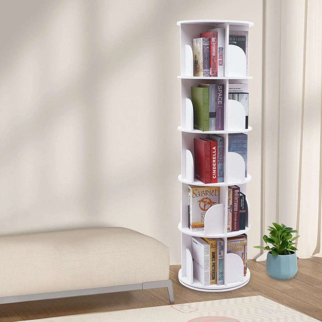 3 Tiers 360° Rotating Stackable Shelves Organizer White H38713