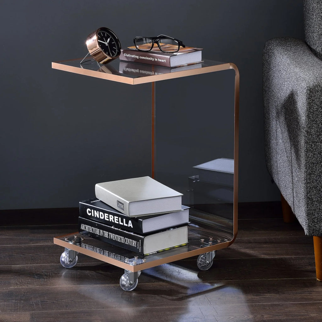Clear Lucite and Acrylic Accent Table O4699