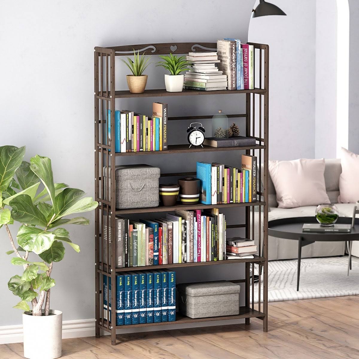 5 Shelf Solid Wood Bookshelf M6264