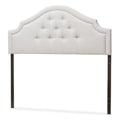 Beige Fabric Upholstered Queen Headboard S6309