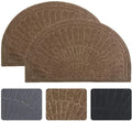 Half Round Non Slip Washable Door Mat 2pcs Y5164