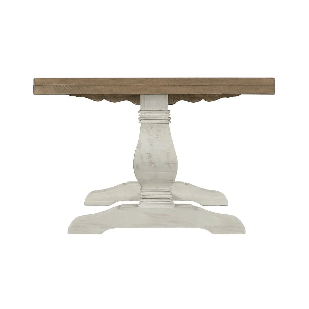 White 2-Piece Solid Wood Coffee Table & End Table Set Y6916