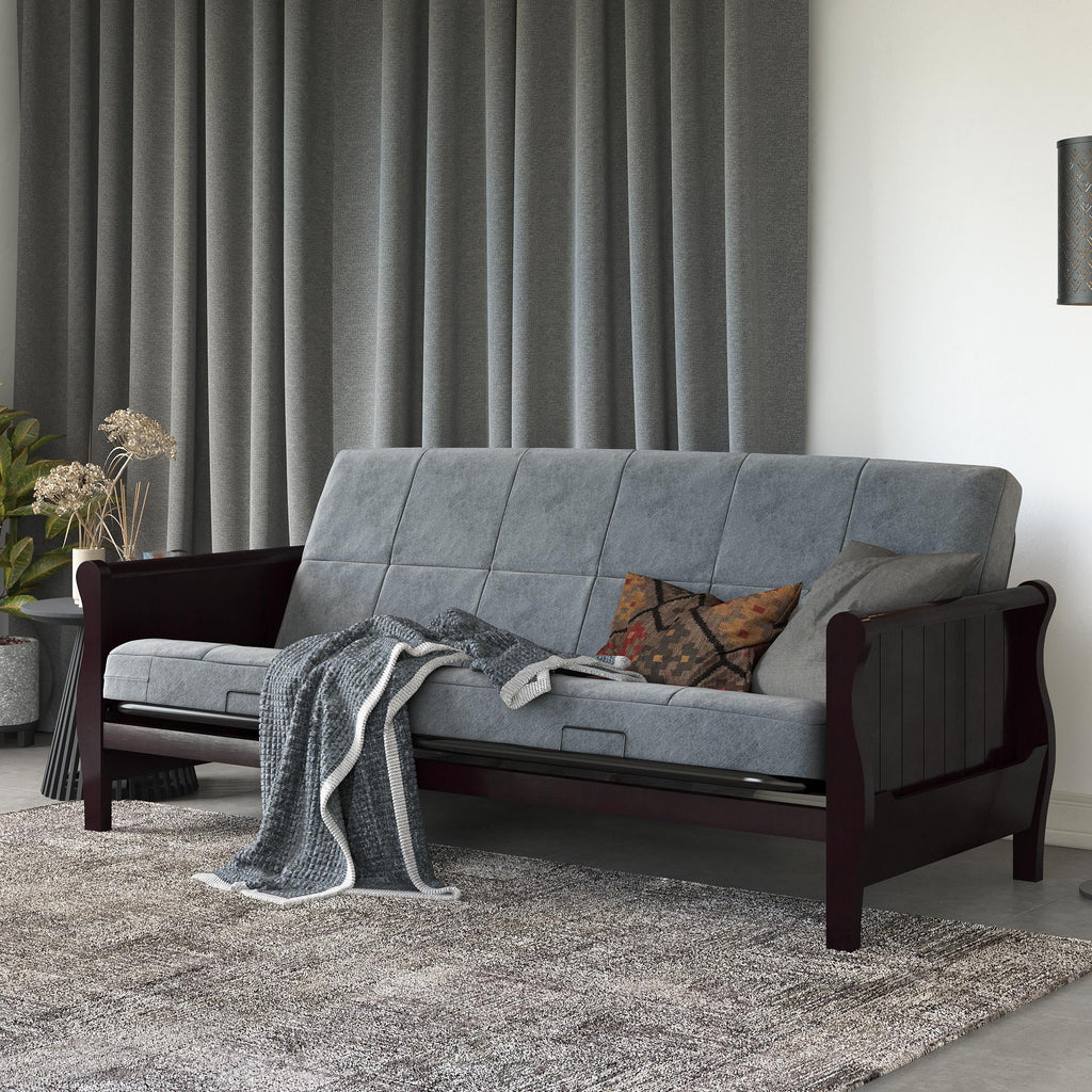 Black Full Size Quilted Microfiber Futon Mattress H9728