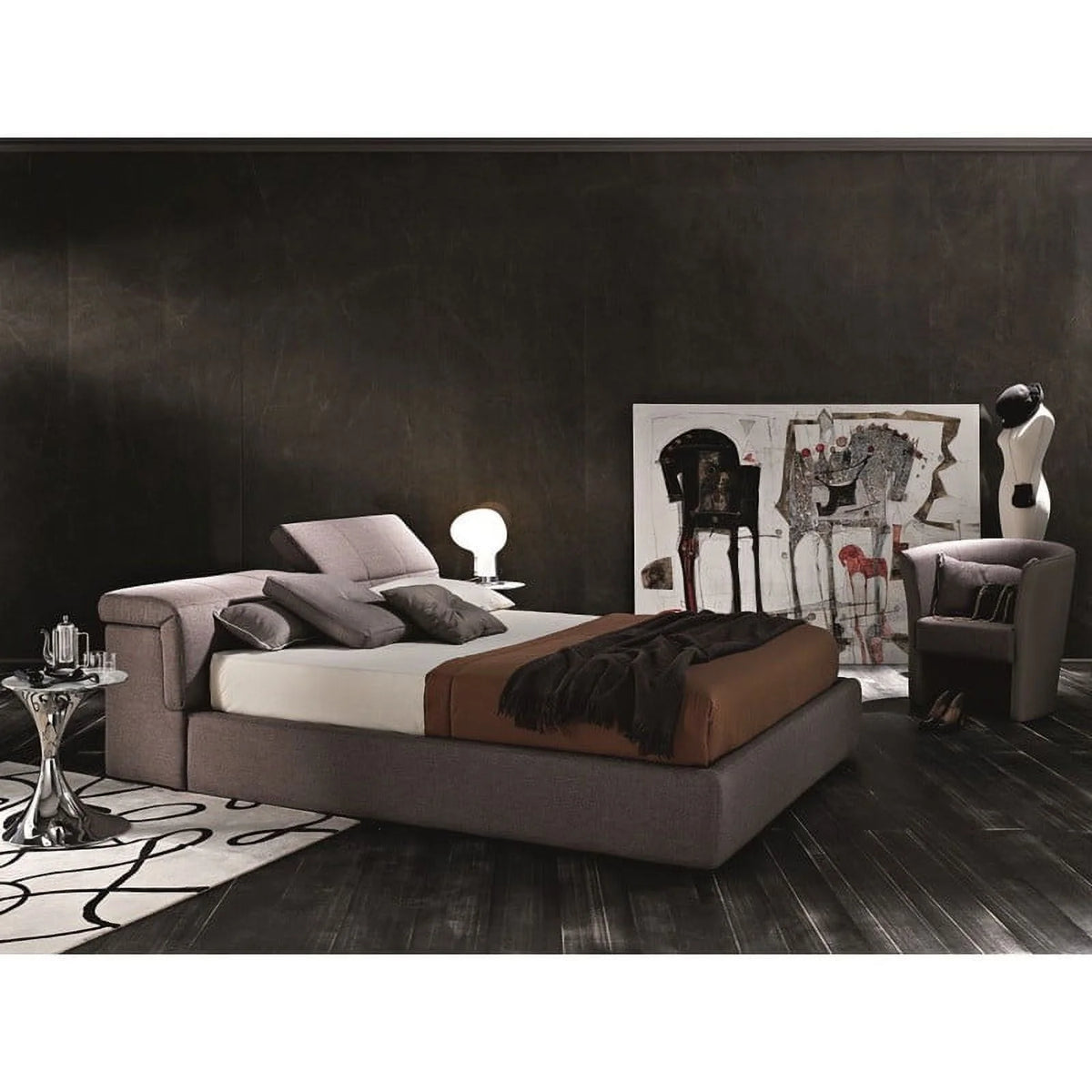 King Size Taupe Storage Bed A22428